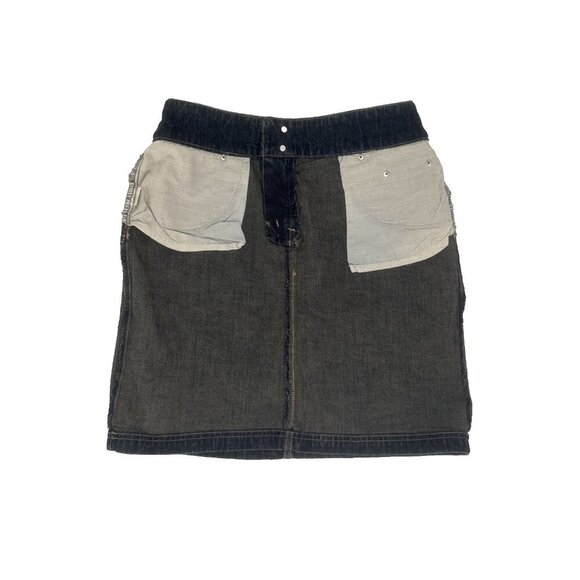 point Zero short Denim jean skirt boho size 9/10 embroidered with pearls BOHO - Picture 9 of 11